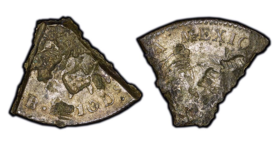 Approx. "2 Reales" fragment, cut from Cap & Rays 8 Reales