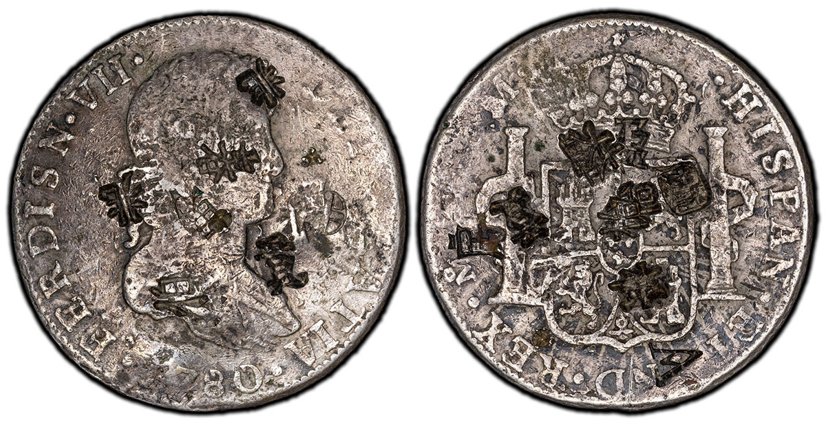 "1780"-Mo FM Mexico 8 Reales "FERDISN VII" type