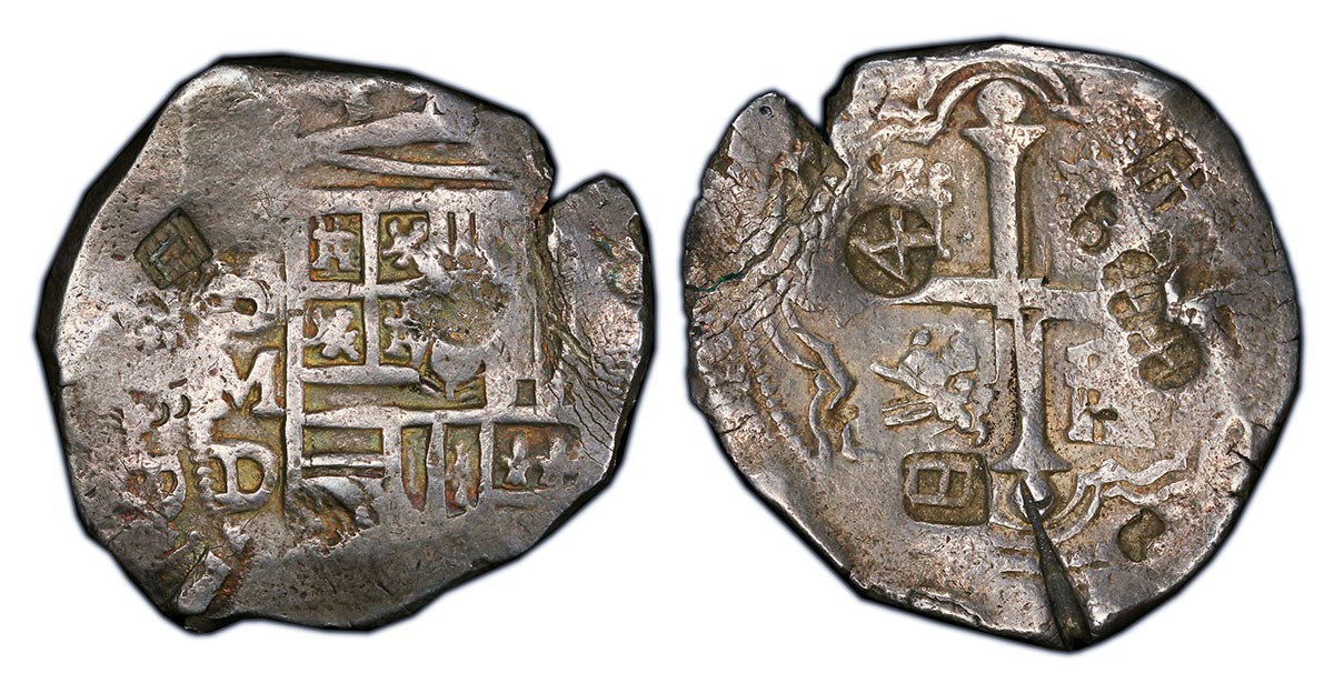 1624 or 1625/4 Mexico 4 Reales cob Philip IV type