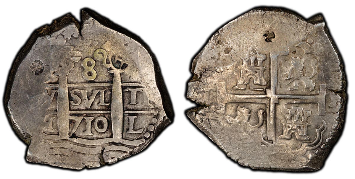 1710-L H Lima, Peru 8 Reales cob, Philip V type (Ex. Richard August)