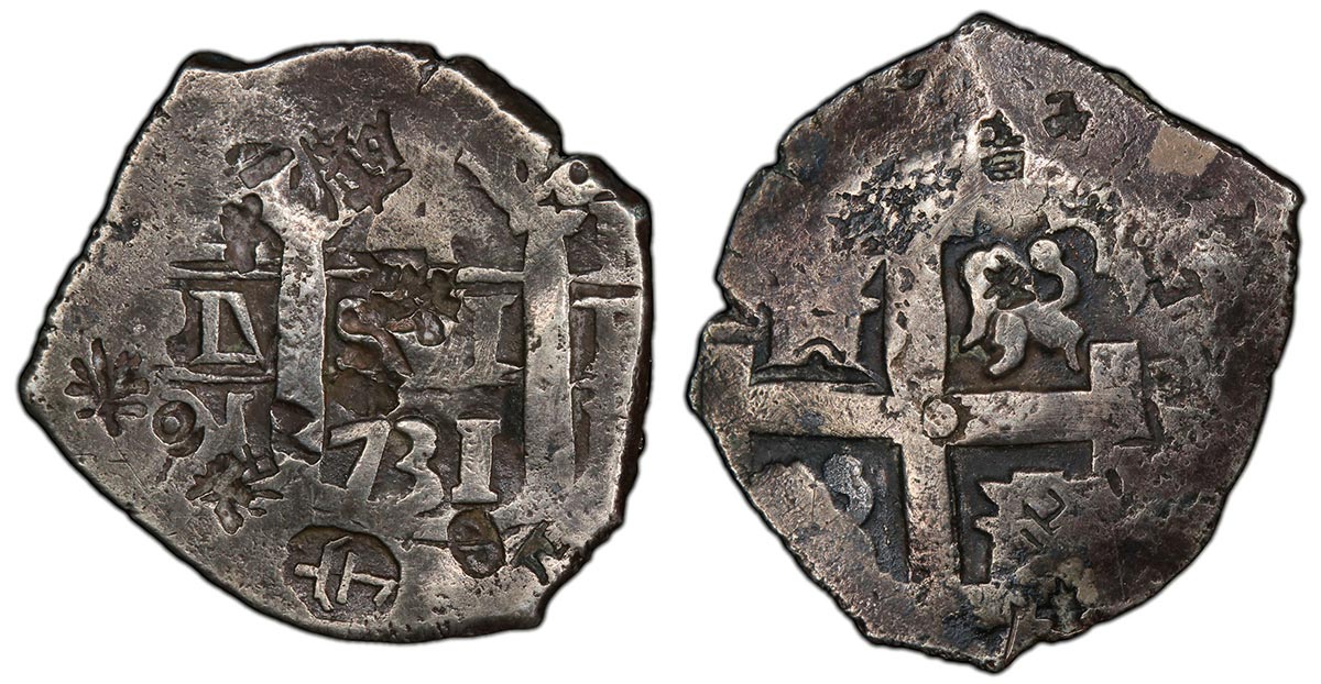 1731-L N Lima, Peru 4 Reales cob, Philip V type (Ex. Daniel Sedwick / Pat Johnson)