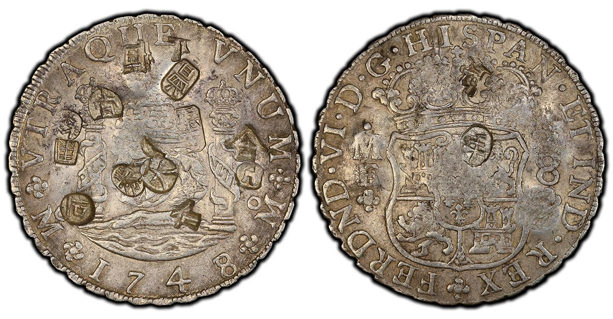 1748/7-Mo MF Mexico 8 Reales Ferdinand VI type