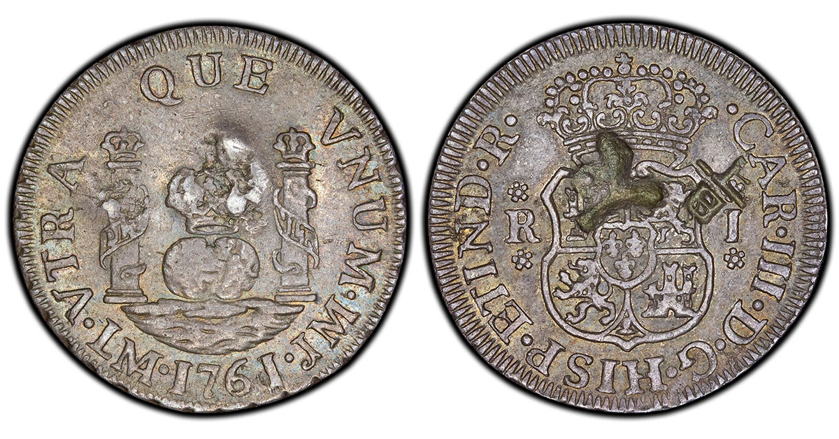 1761-LM JM Peru 1 Real Carolus III type (Ex. Murphy / Rose Plate Coin)