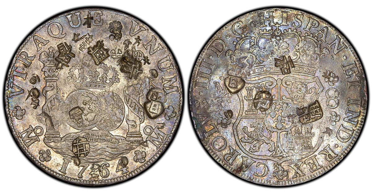1764-MO MF Mexico 8 Reales Carlos III pillar type