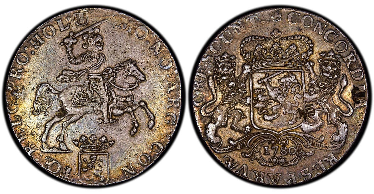 1780 Netherland Ducaton "Silver Rider" Hollandia Province (Ex. Walls / Waddell)