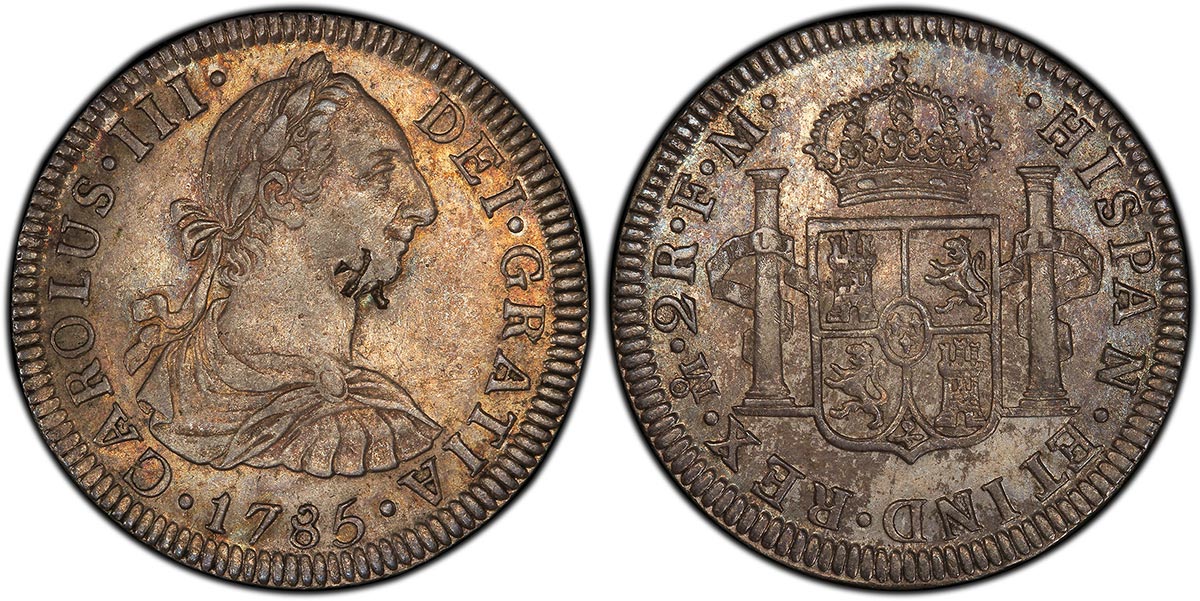1785-Mo FM Mexico 2 Reales Carlos III portrait type (Ex. Kendall)