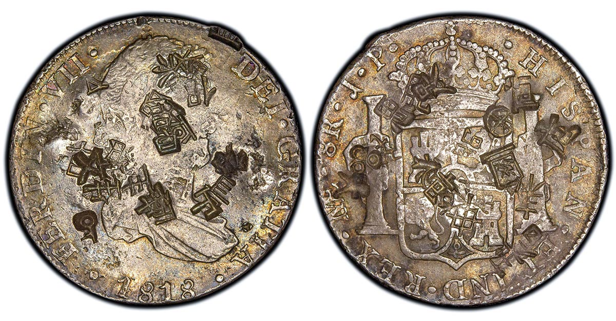 1818 Lima, Peru 8 Reales Ferdinand VII draped bust type
