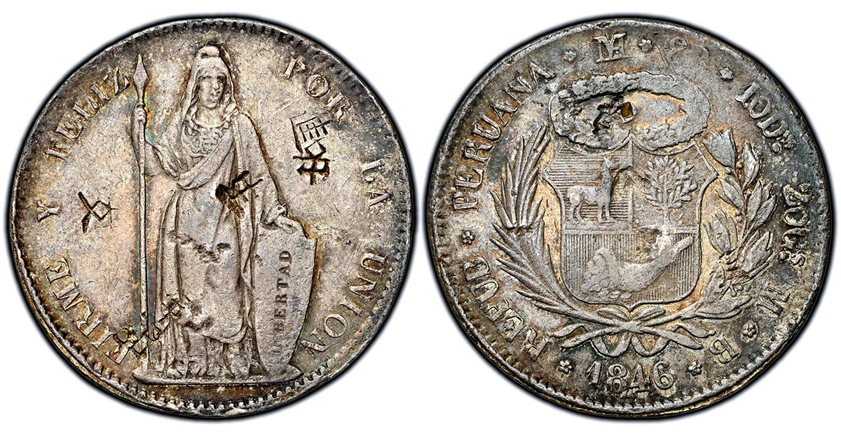1846-L MB Peru 8 Reales - Repub. Peruana type (Ex. Rose)