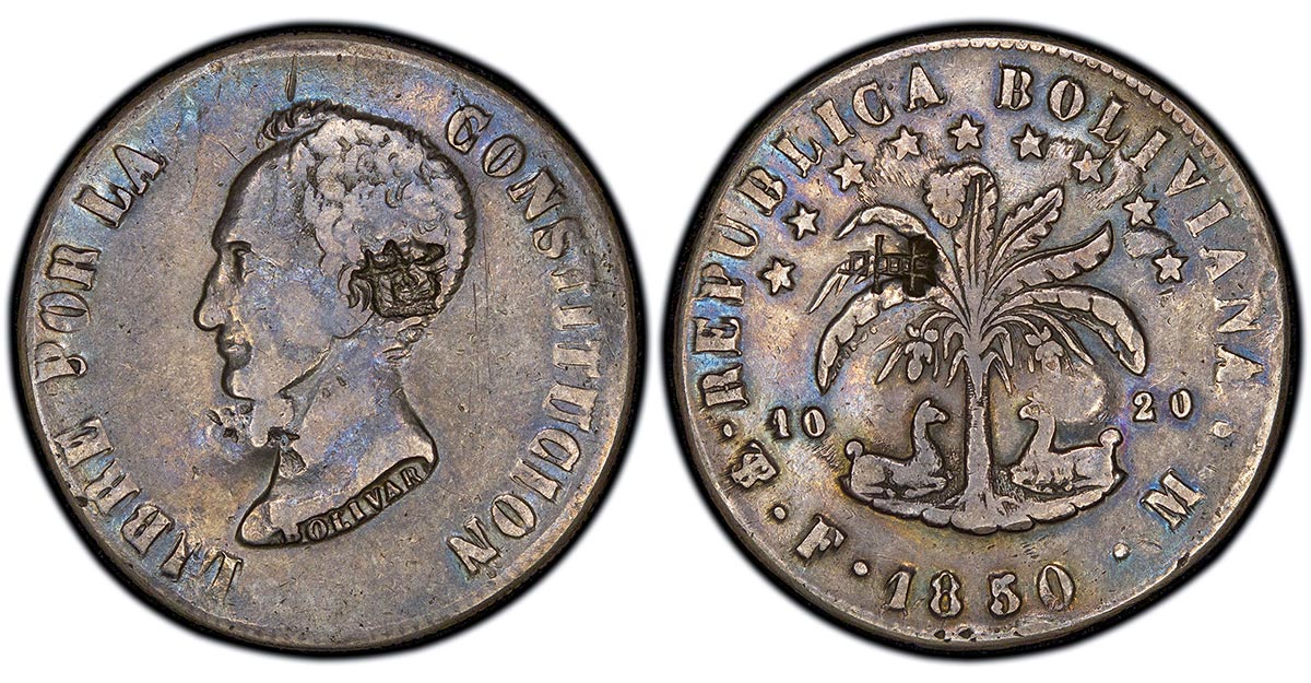 1850 Bolivia 8 Soles