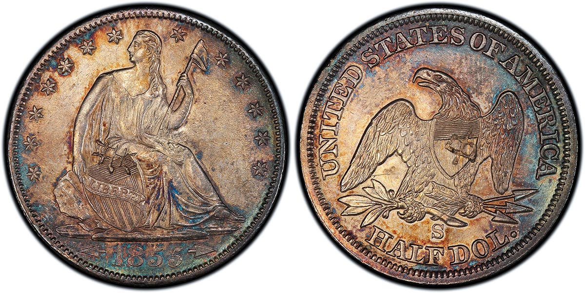 1855-S United States Seated Half-Dollar (with arrows)