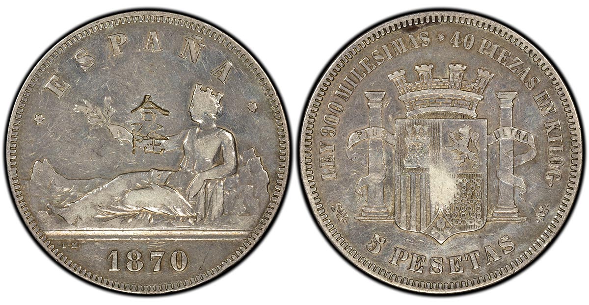 1870 Spain 5 Peseta