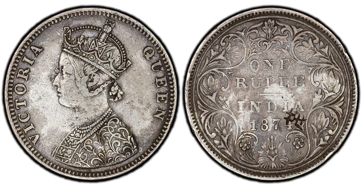 1874 British India Rupee (Ex. Bowman)