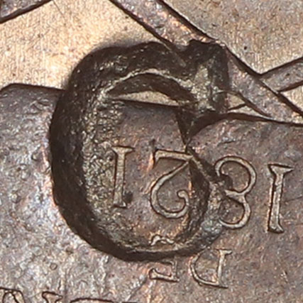 C - Latin-letter chopmark - A single Latin letter used as a chopmark. On foreign trade coins a Latin initial is most often the private mark of a Western merchant, assayer, or trading house that handled the coin, recording who tested or accepted it much as a Chinese shroff's name-stamp did. The specific person or business behind an individual letter is generally not identifiable, and the same letter could belong to different marks in different ports.
