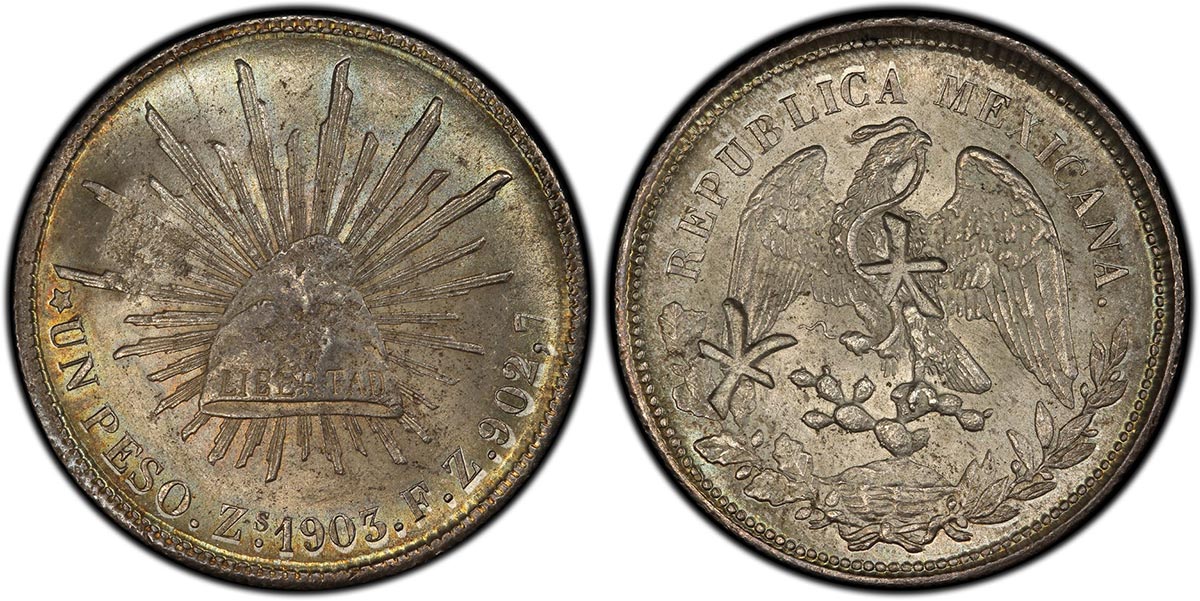 1903-Zs FZ Peso, Zacatecas, Mexico mint