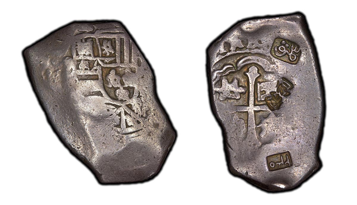 (1814) Netherlands East Indies (Indonesia) 1 Real Batu with Sumenep Counterstamp on Mexico Philip V Cob 8 Reales (1711 or 1712)