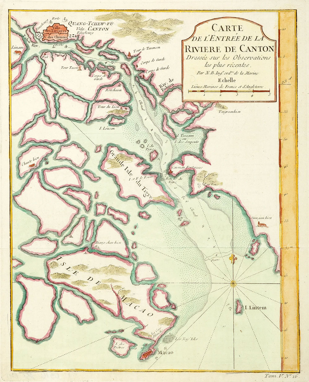 Carte de l’Entree de la Riviere de Canton, Jacques Nicolas Bellin (1703 - 1772)
