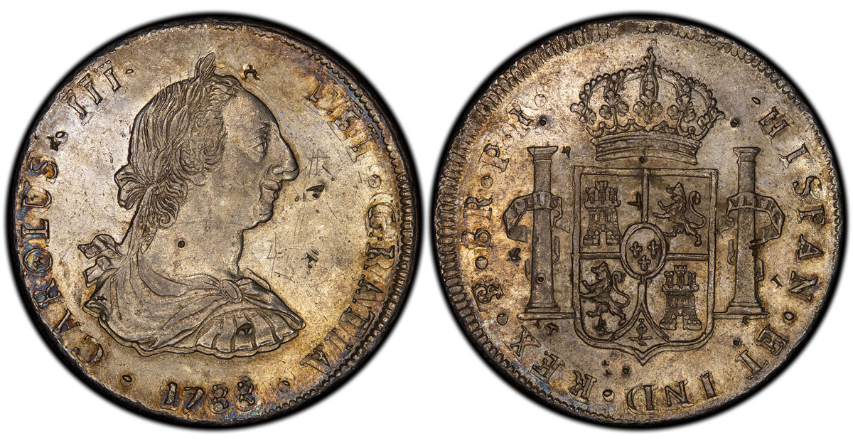1788 Bolivia portrait 8 Reales with small chopmarks