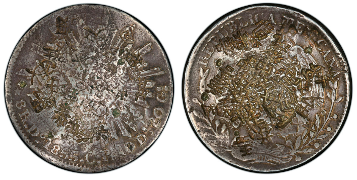 1855-Do MP Mexican 8 Reales