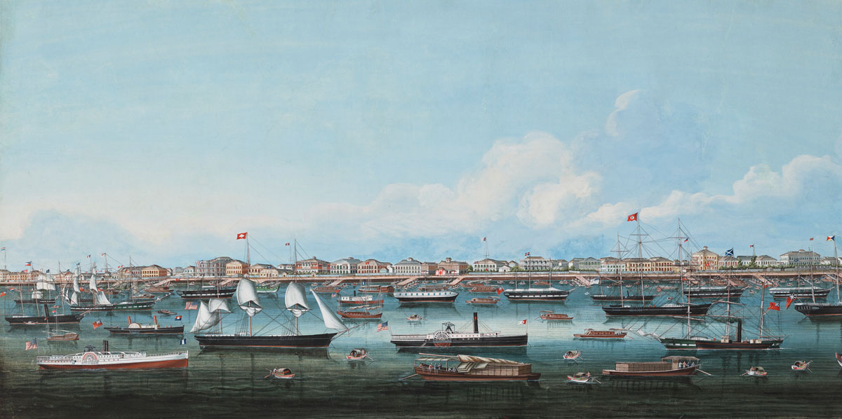 The Bund at Shanghai, Chinese School, mid 19th century