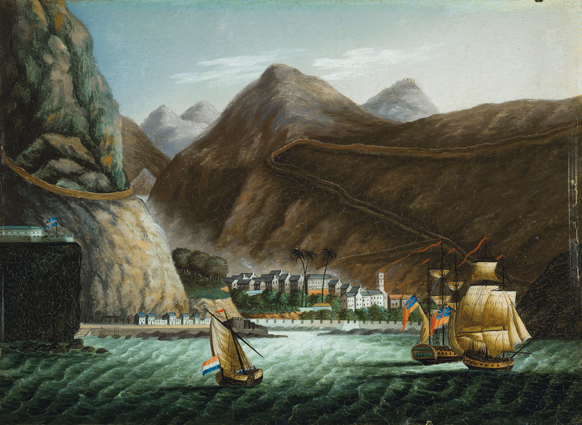 The Roads, St Helena, after George Hutchins Bellasis, Chinese School, c.1820