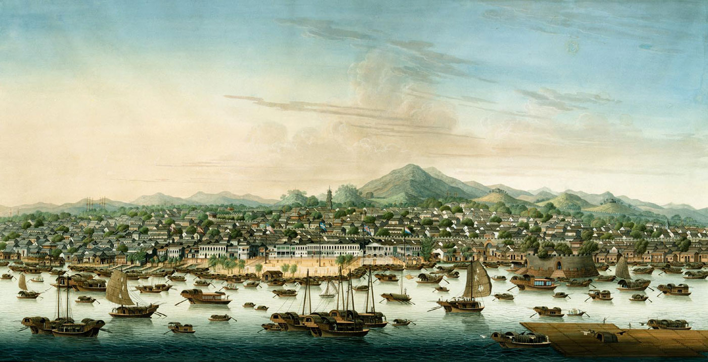 View of Canton, Chinese School, c.1800