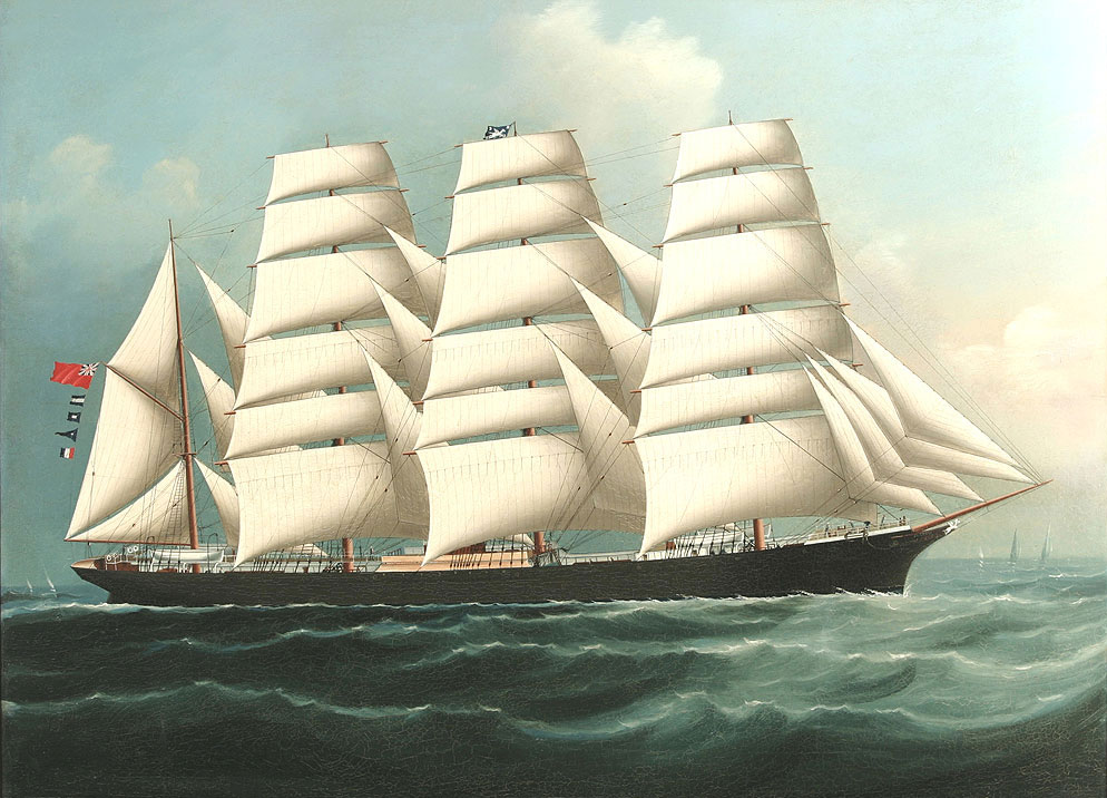 Clipper ship Pegasus, South China Sea, c.1885
