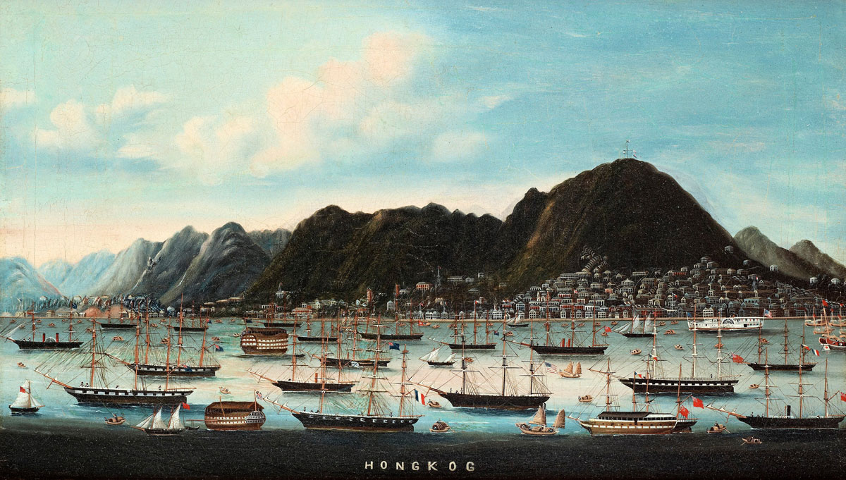 Various ships in Hong Kong harbor